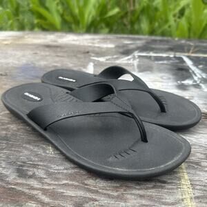 Okabashi Flip Flops Sandals Black Flat Thongs USA Women's 9.5-10.5 L - 940